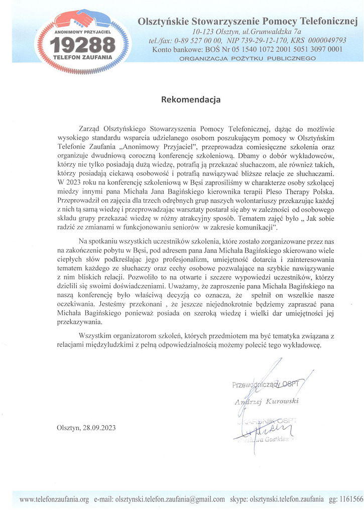 rekomendacja M. Bagiński